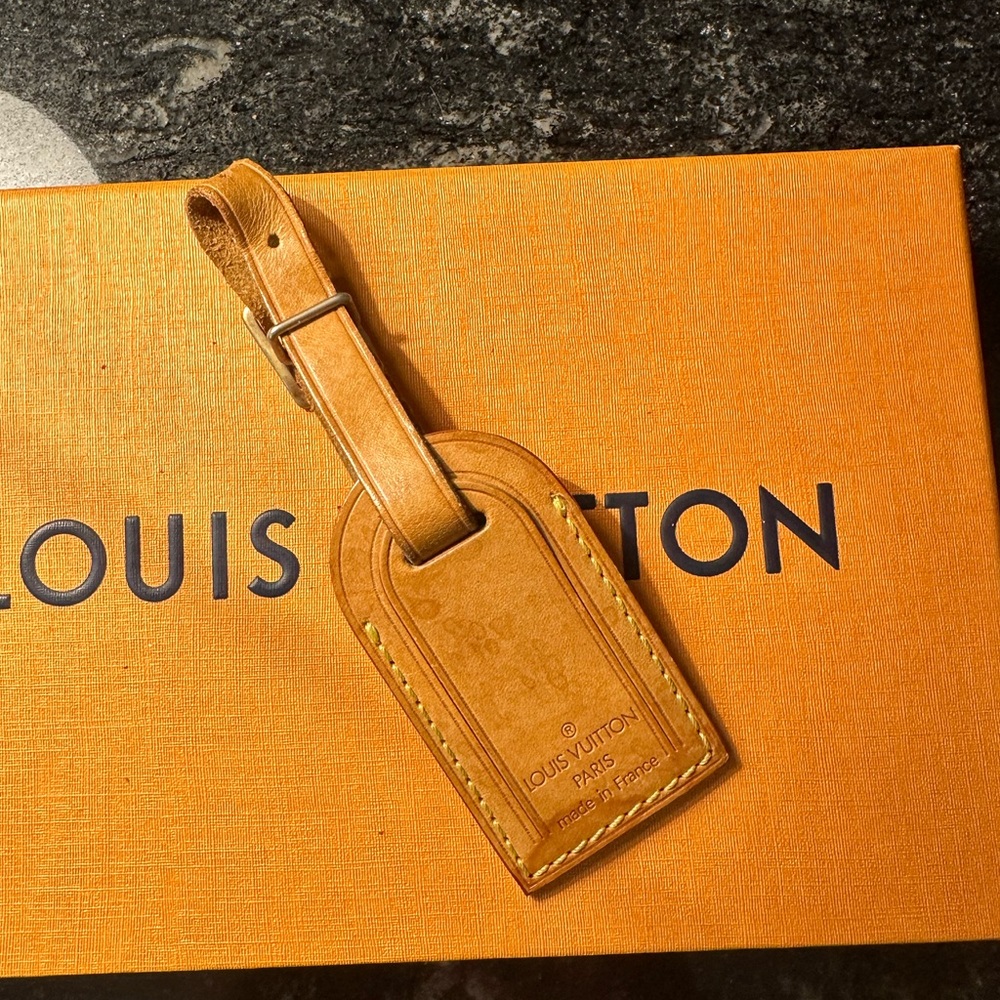 Louis Vuitton Name Tag Light Brown Leather